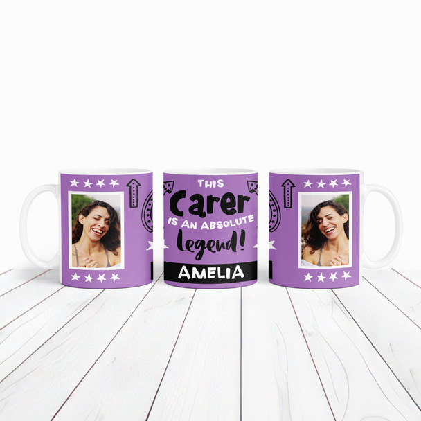 Gift For Carer Legend Photo Purple Tea Coffee Cup Personalized Mug