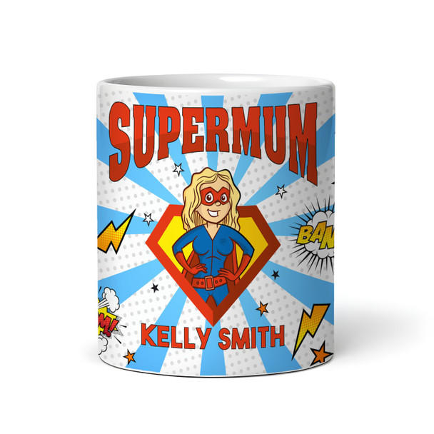 Gift For Mum Blond Hair Female Superhero Tea Coffee Cup Personalized Mug