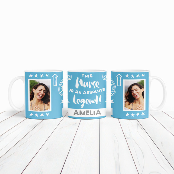 Gift For Nurse Legend Photo Blue Tea Coffee Cup Personalized Mug