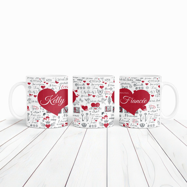 I Love You Multiple Languages Romantic Gift For Fiancee Personalized Mug
