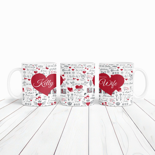 I Love You Multiple Languages Romantic Gift For Wife Tea Coffee Personalized Mug