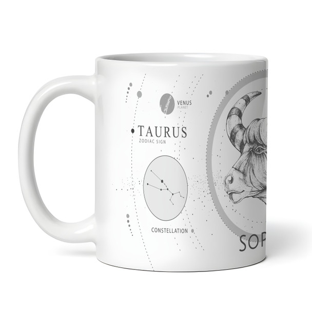 Taurus Zodiac Sign Birthday Gift Tea Coffee Cup Personalized Mug