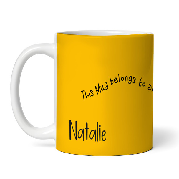 This Belongs To An Awesome Mum Gift Yellow Retro Man Tea Coffee Personalized Mug