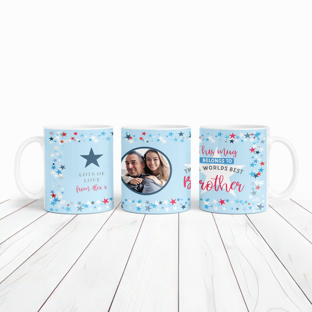 Worlds Best Brother Gift For Brother Star Photo Tea Coffee Cup Personalized Mug