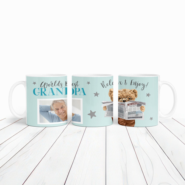 Worlds Best Grandpa Gift For Grandpa Photo Tea Coffee Cup Personalized Mug