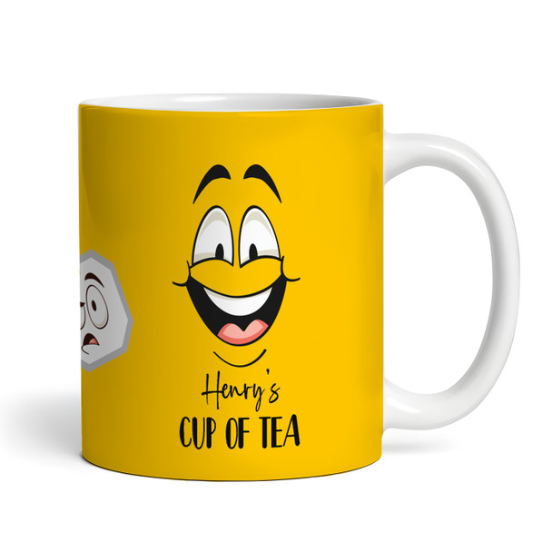 Yellow Background Funny Faces Tea Coffee Cup Custom Gift Personalized Mug