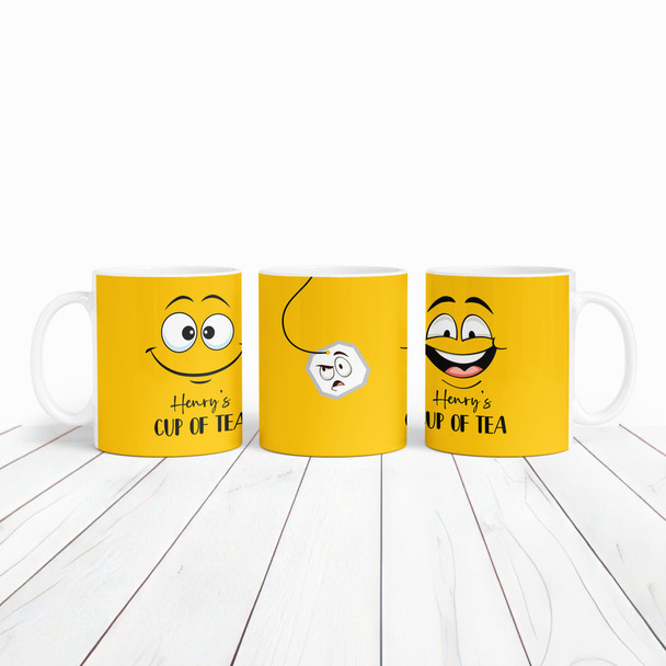 Yellow Background Funny Faces Tea Coffee Cup Custom Gift Personalized Mug