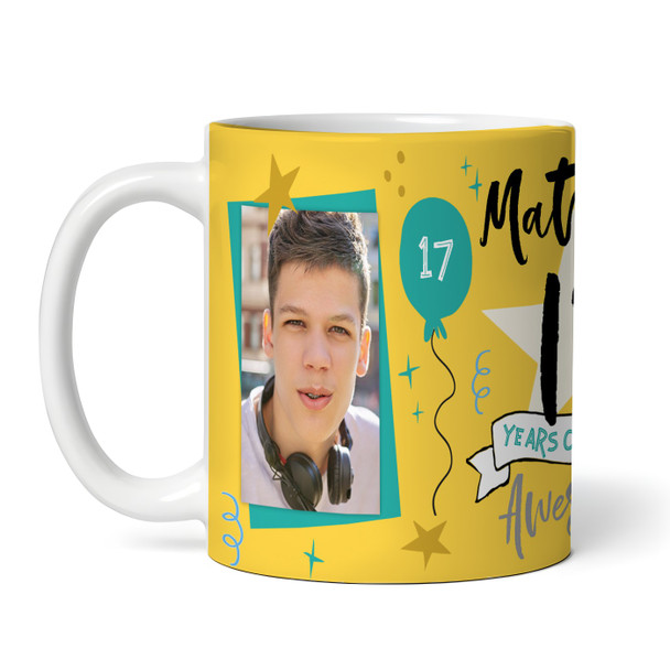 17 Years Photo 17th Birthday Gift For Teenage Boy Yellow Personalized Mug