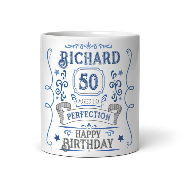 50th Birthday Gift Aged To Perfection Blue Photo Tea Coffee Personalized Mug