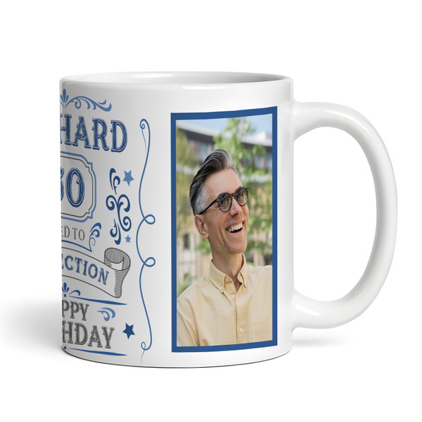 60th Birthday Gift Aged To Perfection Blue Photo Tea Coffee Personalized Mug