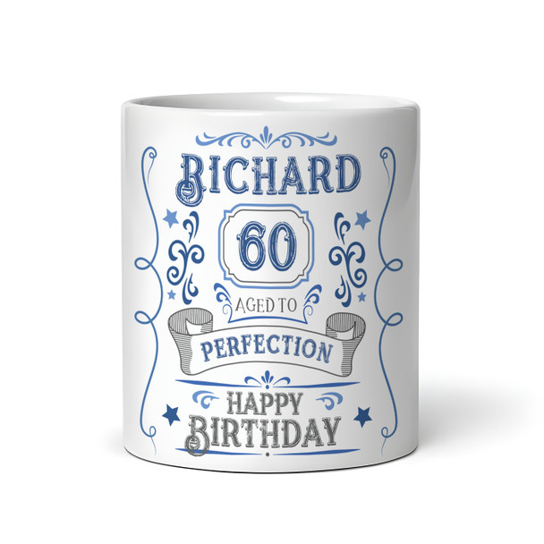 60th Birthday Gift Aged To Perfection Blue Photo Tea Coffee Personalized Mug