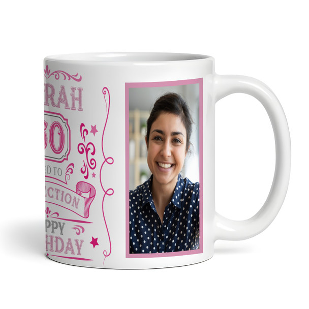 60th Birthday Gift Aged To Perfection Pink Photo Tea Coffee Personalized Mug