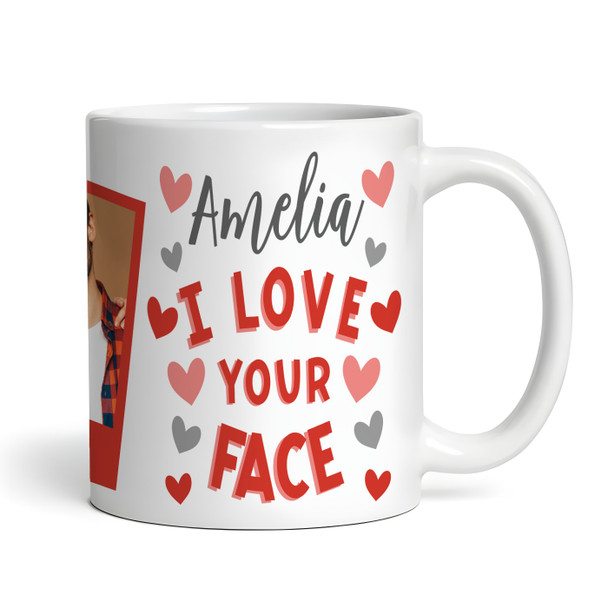 Romantic Gift I Love Your Face Hearts Photo Valentine's Day Personalized Mug