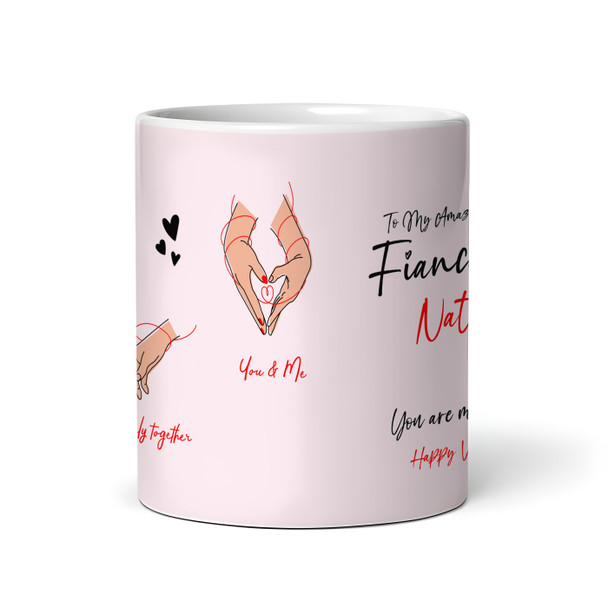 Fiancee Gift Heart Couple Hands Valentine's Day Gift Personalized Mug