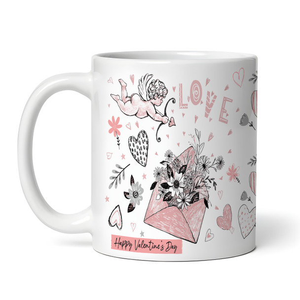 Floral Love Cupid Romantic Gift Valentine's Day Gift Personalized Mug