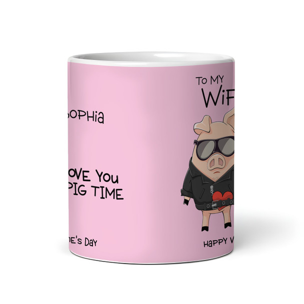 Funny Gift For Wife Pink Love You Pig Time Valentine's Day Personalized Mug