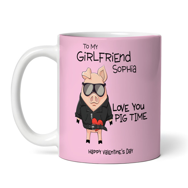 Funny Girlfriend Gift Pink Love You Pig Time Valentine's Day Personalized Mug