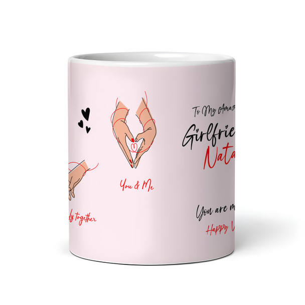 Gift For Girlfriend Heart Couple Hands Valentine's Day Gift Personalized Mug