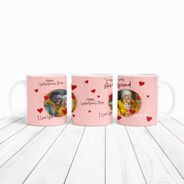Gift For Girlfriend Love Hearts Photo Valentine's Day Gift Personalized Mug