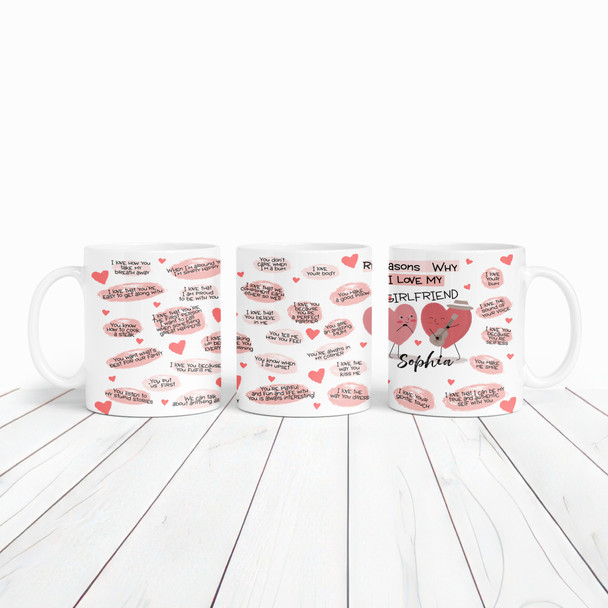 Gift For Girlfriend Reasons Why I Love You Hearts Personalized Mug