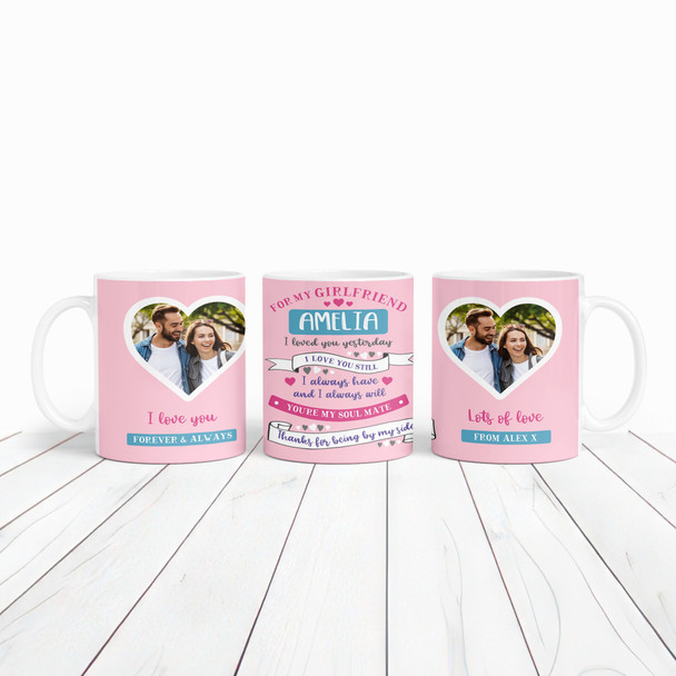 Gift For My Girlfriend Photo Pink Valentine's Day Gift Personalized Mug