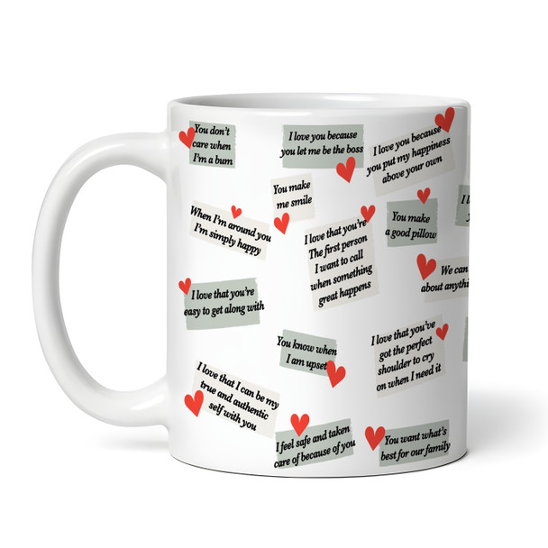 Boyfriend Gift Reasons Why I Love You Hipster Tiger Personalized Mug