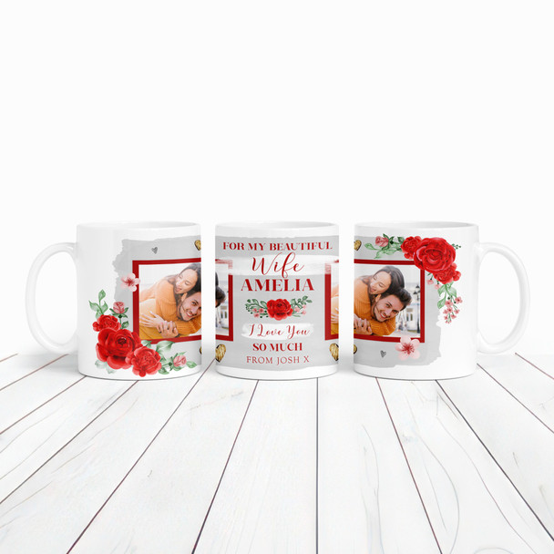 Gift For Wife Photo Flowers I Love You So Valentine's Day Gift Personalized Mug