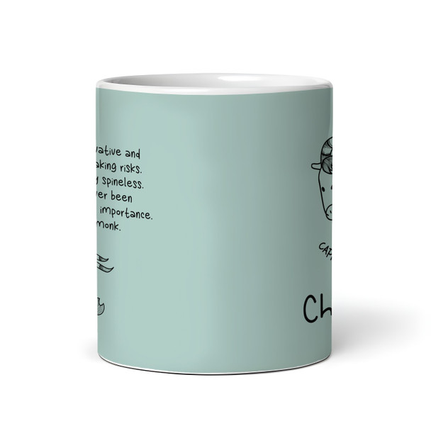 Capricorn Funny Zodiac Sign Description Birthday Gift Green Personalized Mug