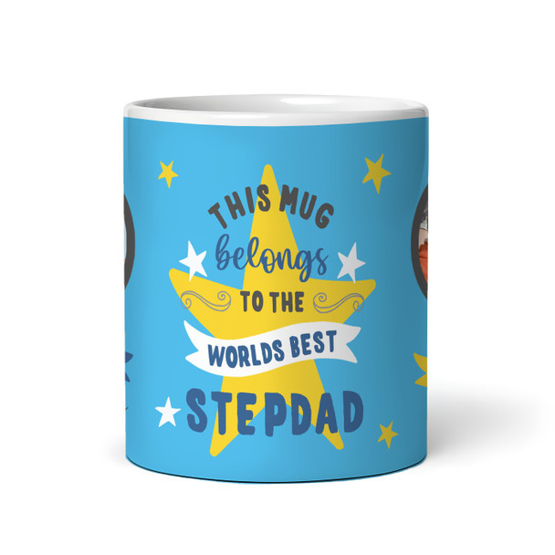 Belongs To The Best Stepdad Gift Blue Photo Tea Coffee Personalized Mug