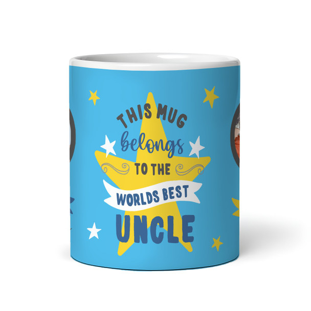 Belongs To The Best Uncle Gift Blue Photo Tea Coffee Personalized Mug