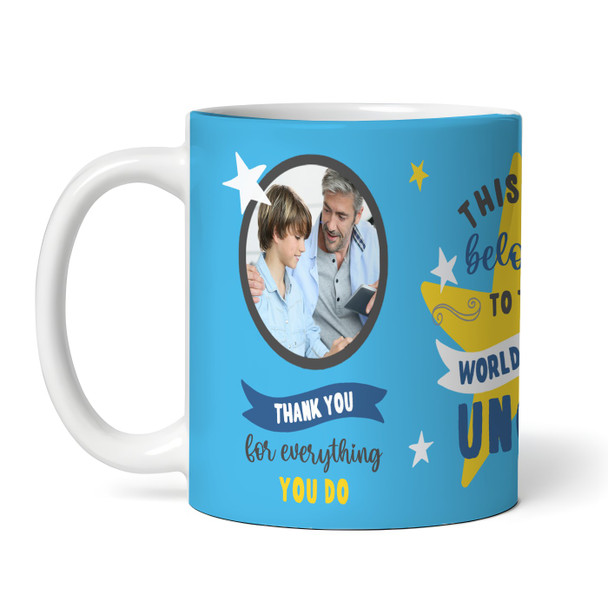 Belongs To The Best Uncle Gift Blue Photo Tea Coffee Personalized Mug