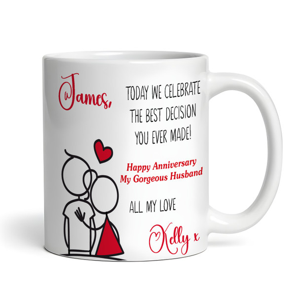 Best Decision Ever Made Wedding Anniversary Gift For Husband Personalized Mug