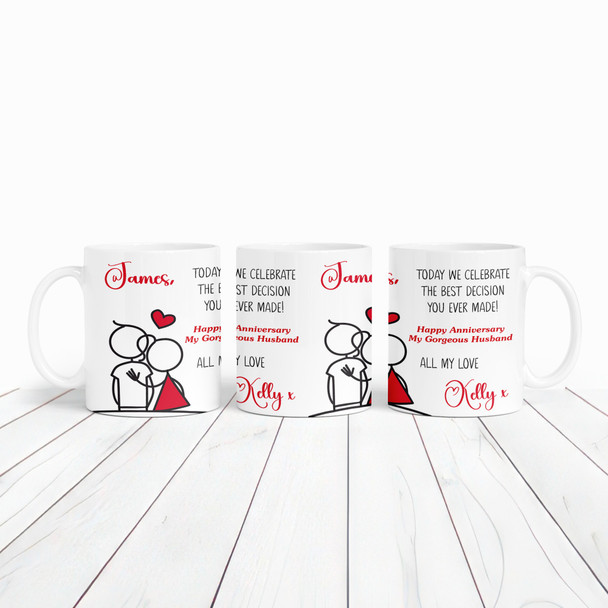 Best Decision Ever Made Wedding Anniversary Gift For Husband Personalized Mug