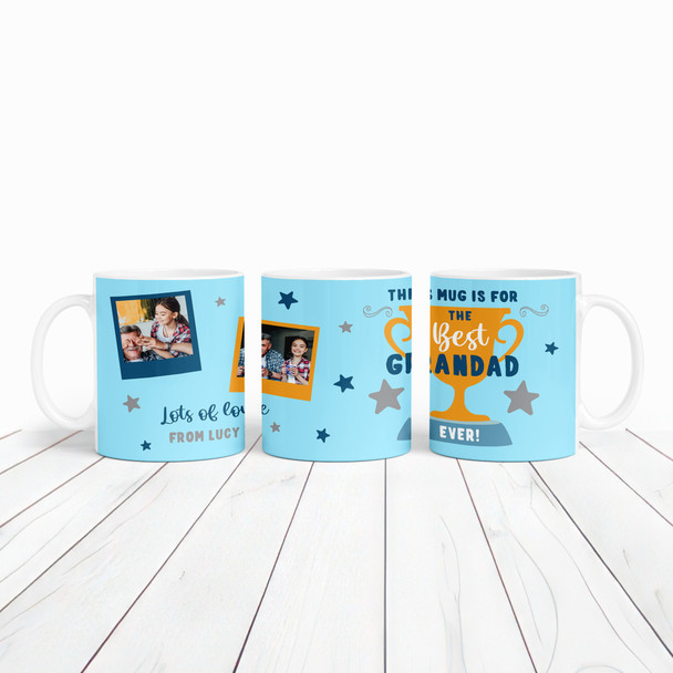 Best Grandad Gift Trophy Photo Blue Tea Coffee Personalized Mug