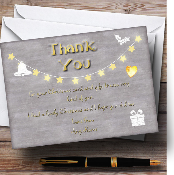 Twinkly Lights Personalized Christmas Thank You Cards