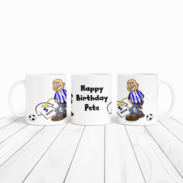 Wigan Weeing On Bolton Funny Soccer Gift Team Rivalry Piss On Personalized Mug