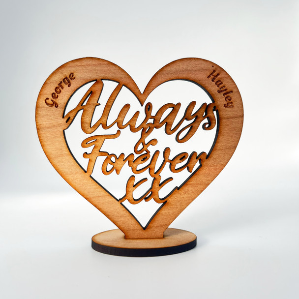 Always & Forever Couple Names Valentine's Day Heart Keepsake Personalized Gift