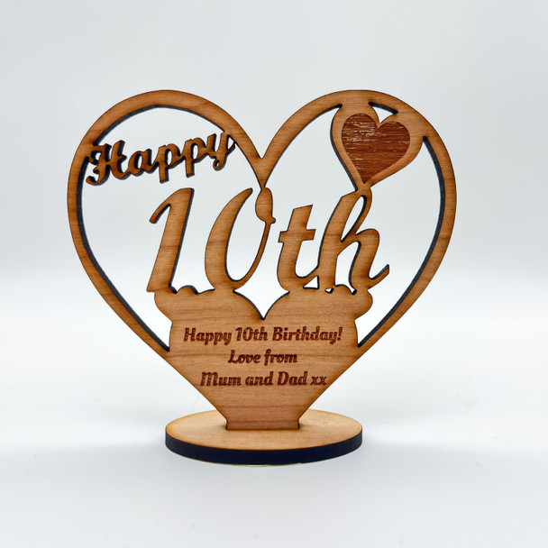 Happy 10th Special Birthday Heart Engraved Keepsake Personalized Gift