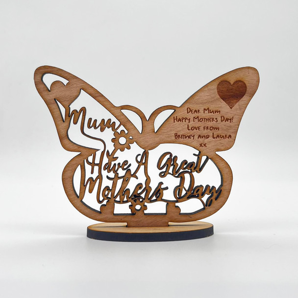 Great Mothers Day Mum Butterfly Keepsake Ornament Engraved Personalized Gift