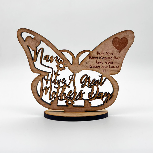 Great Mothers Day Nan Butterfly Keepsake Ornament Engraved Personalized Gift