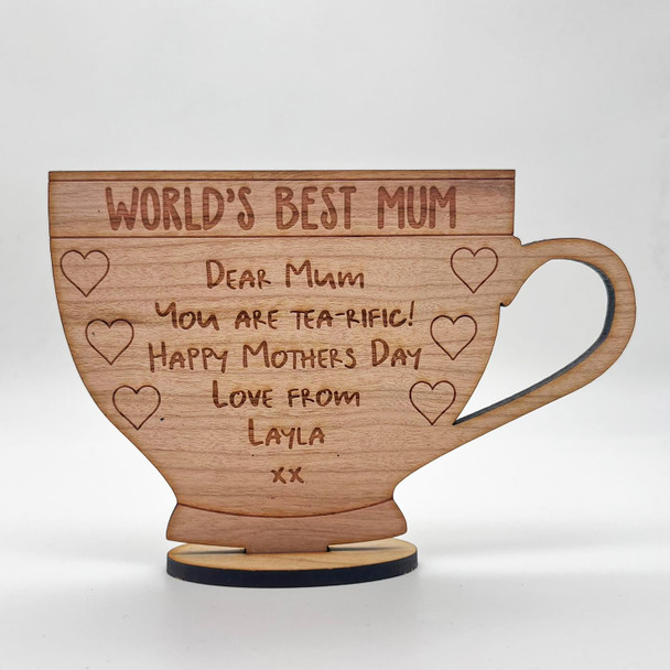 Cup Of Tea Mother's Day Birthday Keepsake Ornament Engraved Personalized Gift