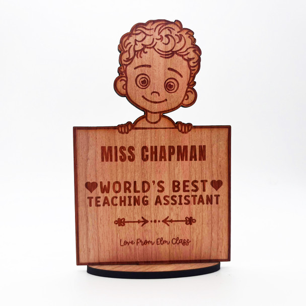 World's Best Teaching Assistant Thank You School  Keepsake Personalized Gift