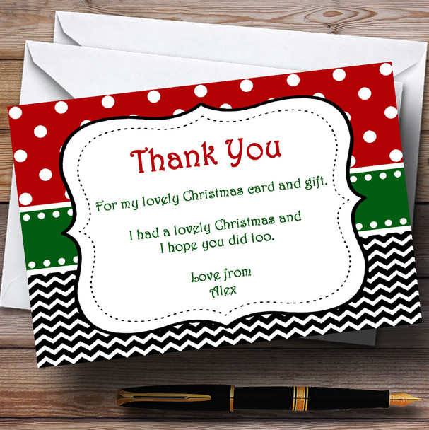 Seasonal Colours Personalized Christmas Party Thank You Cards