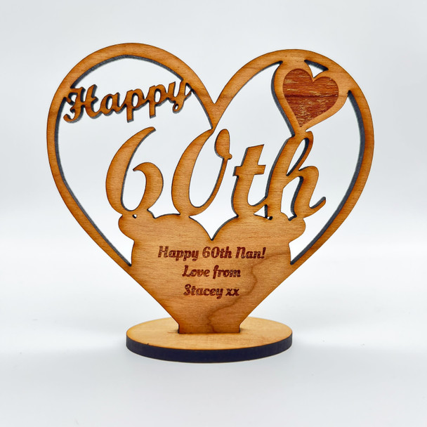 Happy 60th Special Birthday Heart Engraved Keepsake Personalized Gift