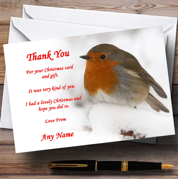 Stunning Robin Personalized Christmas Party Thank You Cards