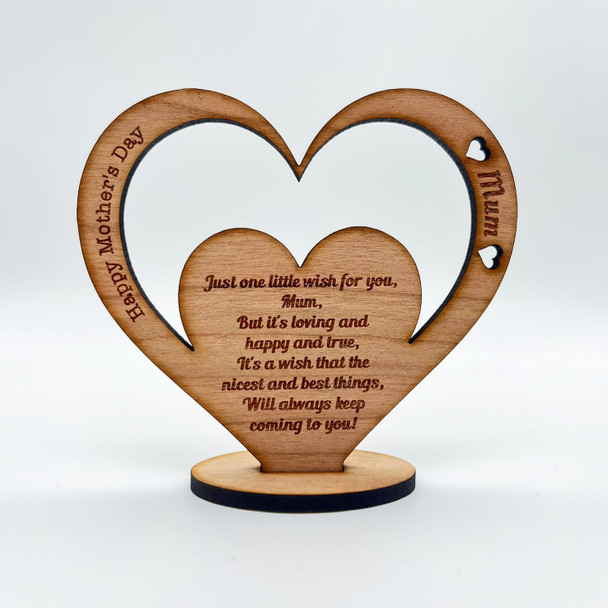 Happy Mother's Day Wish For You Heart Engraved Keepsake Personalized Gift