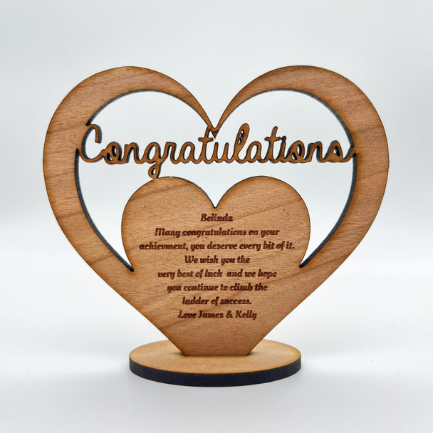 Congratulations Poem Any Occasion Heart Engraved Keepsake Personalized Gift