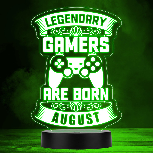 Video Gaming Legendary Gamers Birthday August Personalized Gift RGB Lamp Night Light