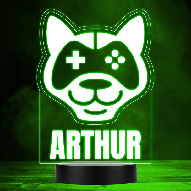 Gamer Fox Gaming Controller Face Video Game Personalized Gift RGB Lamp Night Light