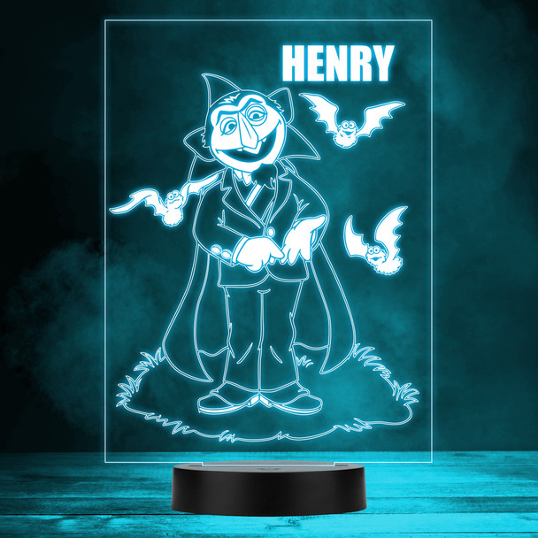 Sesame Street Count Von Count Kid's TV Personalized LED Lamp MultiColor Night Light